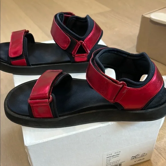 The Row Hook and loop Sandals red metallic 37.5 Minimalist Design - Picture 5 of 8